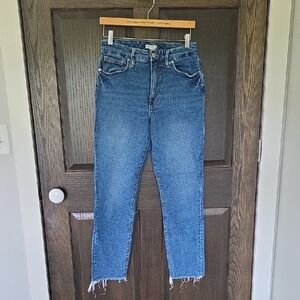 Good American High-Rise Medium Blue Straight Jeans